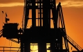 rig at sunset