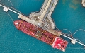 ariel view of oil tank ship