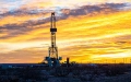 rig at sunset