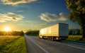 truck driving down the road