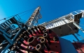 drilling rig seen from below