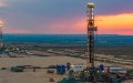 Rigs at sunset