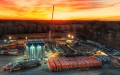 Frac spread at sunset, courtesy of Rockcliff Energy