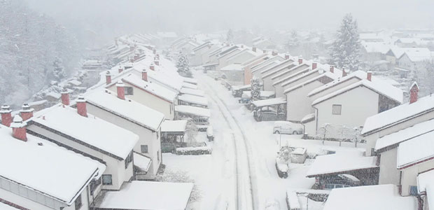 snow covered neighborhood