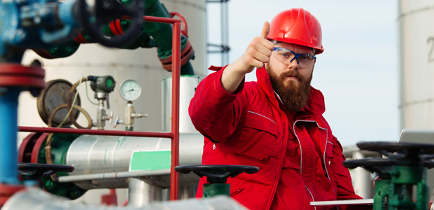 worker giving thumbs up