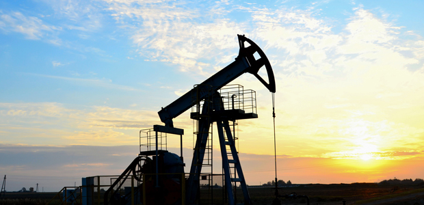 pumpjack with sunrise background