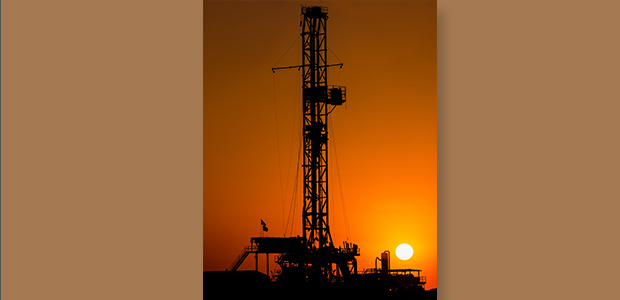 rig at sunset
