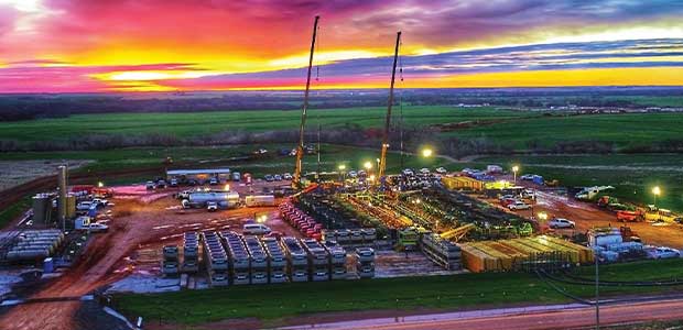 Frac spread at sunrise