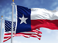 Texas and U.S. flags