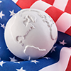 globe on a U.S. flag