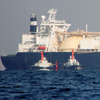 LNG export vessel on the water 
