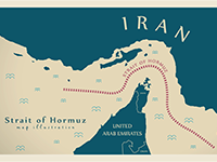 illustration of strait of hormuz