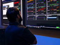employee looking at screen